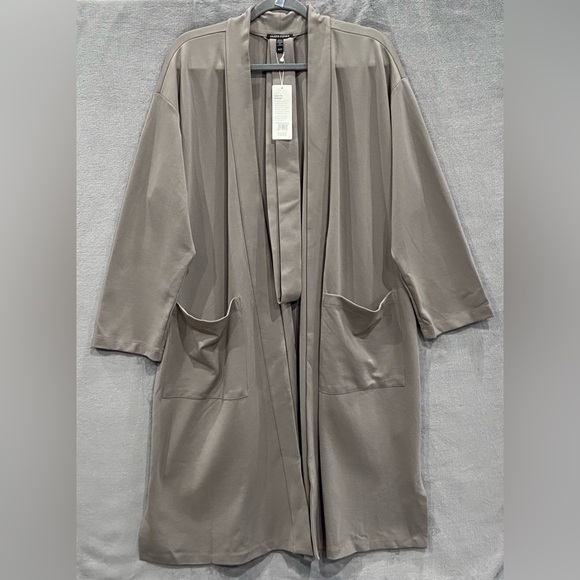 Eileen Fisher Jackets & Blazers - Eileen Fisher High Collar Smoke Long Belted Jacket Women’s Size XL NWT